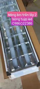 [Freeship Max] Máng đèn đôi âm trần lắp bóng led 12m. Máng điện âm trần lắp 2 bóng.máng đèn tuýp led 12m inox