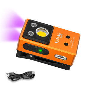 YEMAO M18 Clip light Pocket Flashlight USB C Rechargeable Spotlight/Floodlight Portable EDC RGB Torch with Magnet UV light