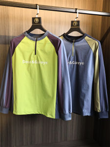 Mens Long Sleeve T-Shirt Zipper Design Quick Dry Breathable Outdoor Fashion Urban Style Nylon Polyester Autumn Season Tee