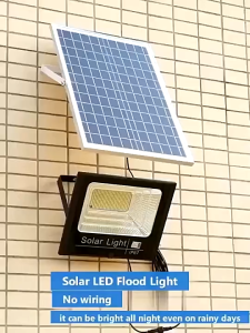 GENGYAN-N【BUY 1 TAKE 1】solar flood light 600W outdoor waterproof IP68 original 606LED 680000mAh with solar panel garden lamp room night light bulb for courtyard automatic with remote control christmas decorations 2025 As low as 98 pesos