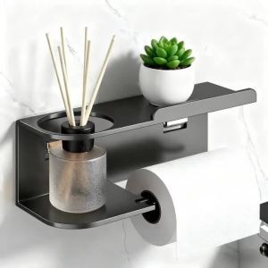 Self Adhesive Toilet Paper Holder Wall Mounted Kitchen Towel Rack Storage Organizer Bathroom Accessories No Drill Wall Storage