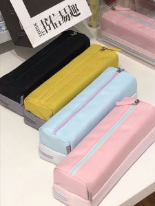 KOKUYO Double Layered Large Capacity Pencil Case Student Stationery Organizer Canvas Pure Color Business Supplies