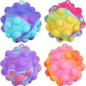 1/2/4PCS Pop Fidget Toys Bulk 3D Stress Balls for Kids Party Favors Autism Sensory Toys Squeeze Toys for Adult Stress Relief
