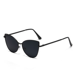 Trendy High-Appearance Cat Eye Sunglasses Sun Protection & UV Resistant Daily Streetwear Metal Glasses 8390