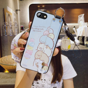 เคสโทรศัพท์ซิลิโคนลายการ์ตูนสำหรับ iPhone SE2 7PLUS 15 16 พร้อมสายคล้อง คุณภาพสูง ทนทาน ป้องกันรอยขีดข่วน