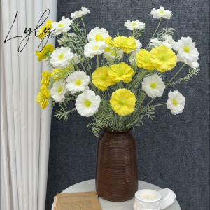 Cúc Fran 3D thân phấn bó hoa trang trí tiệc sự kiện. Hoa Lụa LyLy Decor
