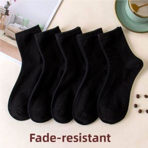 Besee | Black Mid-Calf Pure Cotton All-Season Womens Socks