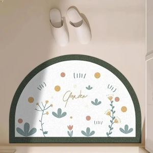 VIKAMA Semi-Circular Minimalist Bathroom Floor Mat Anti Slip And Absorbent Quick Drying Shower Mat Bathroom Home Decor