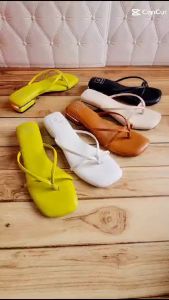 ABBUSHOES Aj 45 sendal wanita hak tahu jepit glamor 2cm