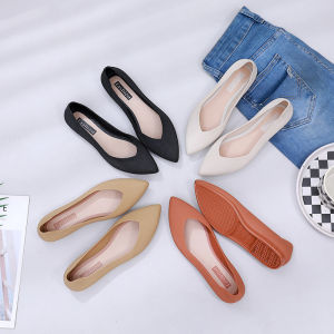 Azgalery SPT-74 Sendal Flat Shoes Heels Wanita Pantofel Polos PVC Korean Fashion Style Kasual COD