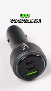 [สินค้าใหม่] UKIKI Car Charger ที่ชาร์จในรถ 100W PD Fast Charge ที่ชาร์จรถยนต์ 3 พอร์ต USB-A + USB-C ชาร์จเร็ว รุ่น KCG-02