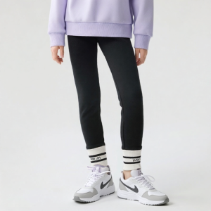 Balabala | BalaBala Childrens Fleece Lined Tights Warm Base Layer Pants for Girls Autumn Winter Fashion Princess Style Pure Color Long Pants
