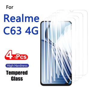 1-4PCS Screen Protector For Realme C63 4G C 63 HD Tempered Glass Crystal 9H High Aluminum Anti Scratch Case Friendly Fingerprint