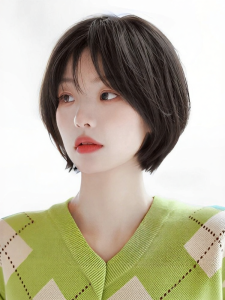 MENGSIQIAN | Poufy Natural Full Real Human Hair Bob Wig