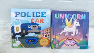 Unicorn & Police Car Slide Fast Slide Slow Sound Board Book Change the Sound as You Go!