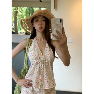 Floral V-Neck Halter Camisole