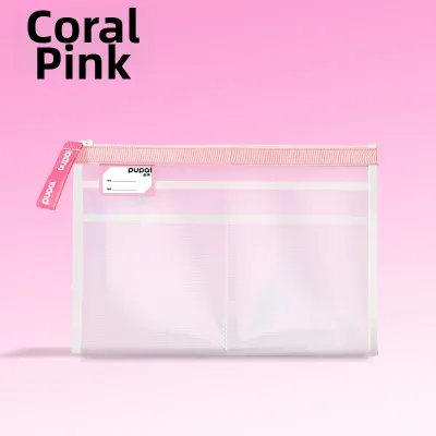 deli | Waterproof Transparent Zipper File Bag for School Supplies