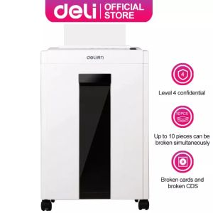 Deli 23L Paper Shredder Machine Can Shred Card Paper Clip Staple Home Office Automatic Paper Cutter E9952