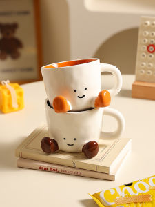 Creative Ceramic Mugs Cute Coffee Cups for Women Birthday Gifts for Best Friends Couples Water Cups High Aesthetic Value