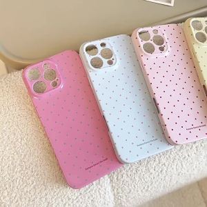 Korean Macron Colors Polka Dots Phone Case For iPhone 17 Air 16 15 14 13 12 11 Pro Max XS XR X 7 8 Plus Shockproof Soft Cover