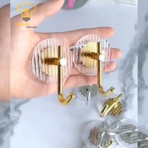 Vỉ 4 móc treo đa năng hình tròn dán tường siêu chắc không cần khoan đục tường treo vật dụng gia đình GD767-4MocKC