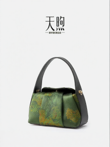Shangyinsha Print Mulberry Silk Chinese Style Handbag