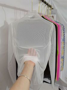 White Ice Silk Sun Protection Mesh Base Shirt Womens Summer New Transparent T-Shirt Thin High Collar Top Lace Snowflake Design