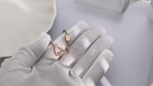 Gelang Titanium Wanita Terbaru Model Love Bolong Rantai pecah Kopi
