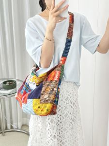 Túi Đeo Chéo Dệt Thêu Thủ Công Phong Cách Dân Tộc Đa Năng Thường Ngày Túi Đeo Vai Đơn Túi Xách Thời Trang Cho Nữ