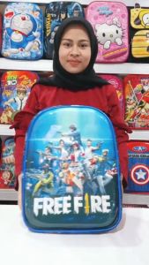 Tas Sekolah SD Laki-laki & Lampu LED Karakter Anak Boboboy Kantong Ransel Cowo Gambar Timbul