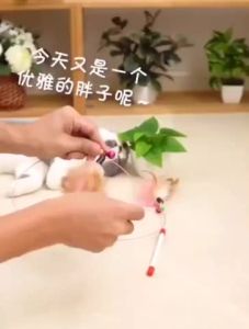 FOLOPETS ของเล่นแมว ไม้ตกแมว ไม้แมวตั้งพื้นขนนก ไม้ล่อแมว ของเล่นแมว ไม้ตกแมวยาว80CM ของเล่นสำหรับน้องแมว