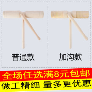 Orff Wooden Percussion Instrument High And Low Tone Double Drum Large Size for School Kindergarten Teaching Aid Children Plaything