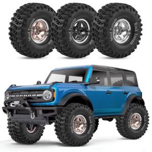 4PCS 2.2" Metal Beadlock Wheels and Tires for 1/8 RC Crawler Car Traxxas TRX4 SCX10 H8H Crossrc YK Upgrade Parts