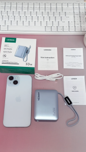 【CCC Certified】Sạc dự phòng UGREEN 10000mAh Powerbank Support Xiaomi 33W Fast Charging PD30W Fast Charging Power Bank with Built-in Cable for Redmi Note 14 Redmi 13X Redmi Note 12/13 POCO X3 Pro X5 M4 Pro M5s M6 M7