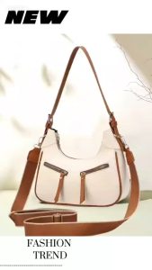 #4561 Korean Minimalist Quality Plain stylish PU leather shoulder sling bag And Underarms Half Moon Bags For Women 2 Way Daily commuter bag