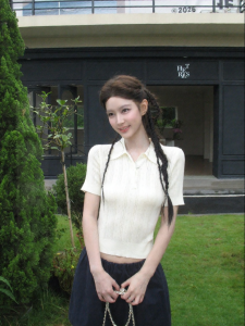 THROUS | Áo Thun Polo Cổ Cao Đục Lỗ Ôm Sát