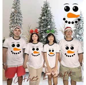CHRISTMAS TSHIRT FAMILY TERNO (SOLD PER PIECE) KIDS TO ADULT SIZE AVAILABLE/ COTTON SPANDEX FABRIC WITH CHRISTMAS PRINT