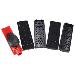 HIFESON 70x198mm Vacuum Sanding Block 5pcs Set Vacuuming Sanding Disc Holder Sandpaper 4pc Backing Polishing Pad Handheld Sander