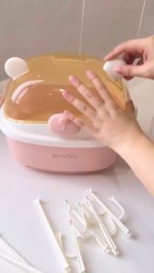 Heinoกล่องจัดเก็บขวดนม พร้อมฝากล่องกันฝุ่น ตะแกรงระบายน้ำ กล่องจัดเก็บถ้วยชามเด็ก กล่องจัดเก็บเก็บอุปกรณ์ป้อนอาหารการ์ตูนน่ารัก