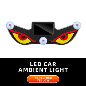 KEVANLY | Car Neon Light Wireless Cool Demons Eye Solar Powered Led Light USB Rechargeable Atmosphere Lamp Car Rear Window Ambient Light