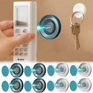 3 Sets Wall Mount Magnetic Hooks & Self-adhesive Magnet Holder Remote Control Holder Fridge Sticker Remote Hooks Multifunctional Wall Mounted Hooks