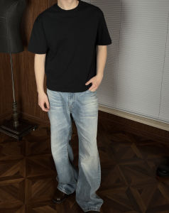 Áo Thun Nam Cổ Tròn Tay Ngắn Mùa Hè Thường Ngày Cổ Điển Cổ Nhỏ Đi Làm Phong Cách Retro Dáng Rộng Cotton Thoáng Khí Chống Nhăn