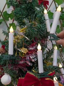 SXH  Solar Energy led Candle Light Christmas Candle Birthday Pole Candle Party with Clip Outdoor Christmas Tree Candle