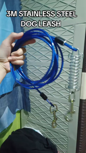 Newfe Stainless Steel Dog Leash With Spring 3M Dog Chain For Large Dogs Double Headed Buckle Dog Rope