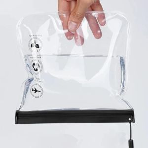 Transparent Toilet Bag Portable Travel Essentials Flight Makeup Liquid Leak Proof Resealable EVA Camping Bag Outdoor Tools