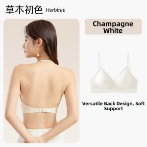 Plunging Back Invisible Bras Small Bust Lift Gathered Armpit Fat Fine Straps