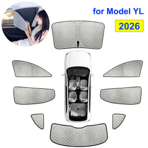 Sun Shade for Tesla NEW Model YL 2026 Upgraded Privacy Sunshade Side Window Curtains Cover Windshield Sun Visor Outdoor Camping