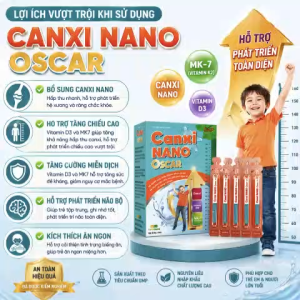 Canxi Nano Oscar 20 Ống – Bổ Sung Canxi D3 MK7 Cho Bé Tăng Chiều Cao Xương Răng Chắc Khỏe
