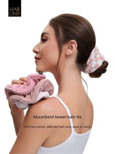 Thickened Hair Towel Elastic Band Hair Drying Band Gentle on Hair Protection Absorbent Hair Ties Hair Rings White Set for Girls