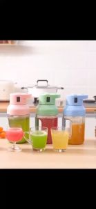 2024 Juicer Cup Botol Jus Blender Portable Wireless 1500ML + Sedotan/8 Pisau Elektrik